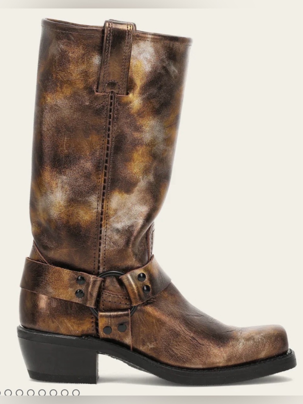 Frye Harness 12 R Metallic Ombré Leather Pull On Western Boots 6 $498